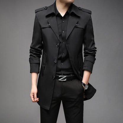 Men’s Single Breasted Lightweight Trench Coat