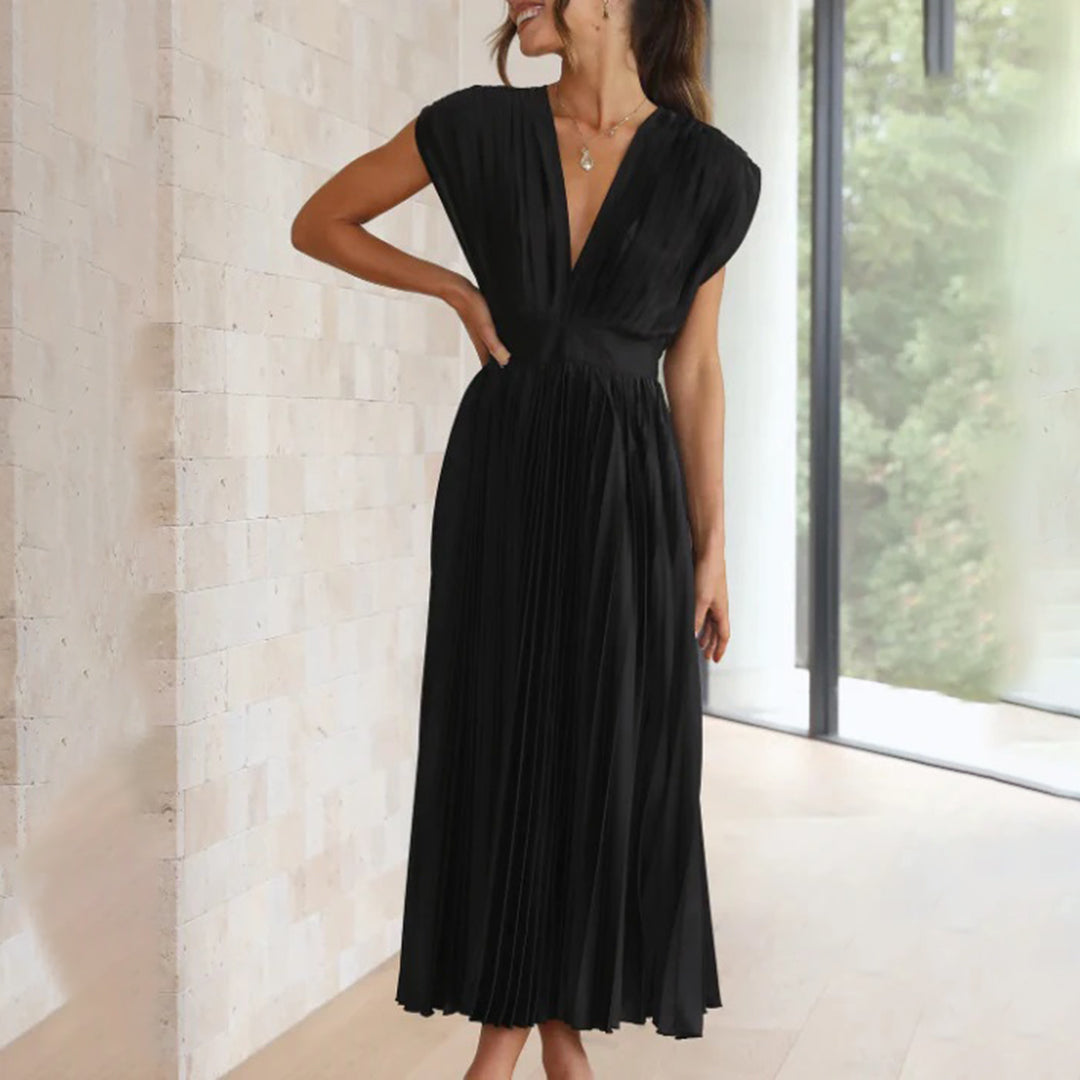 Vestido midi plisado atemporal