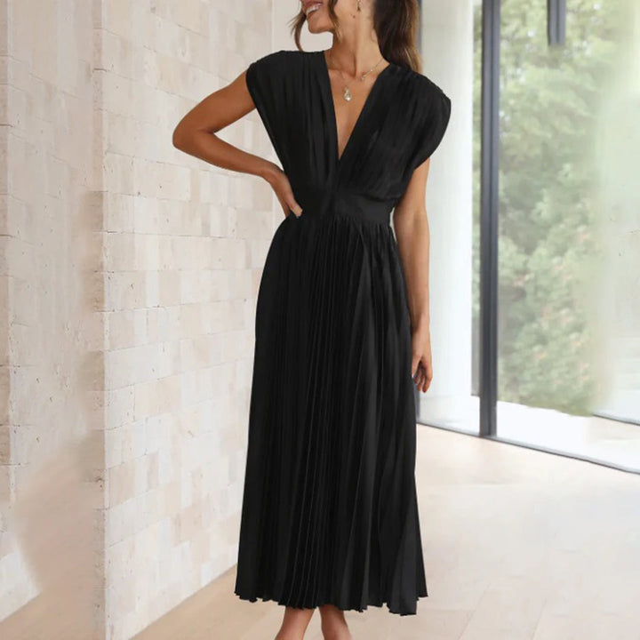 Vestido midi plisado atemporal