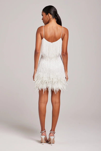 Women’s Cocktail Dress with Fringe Feathers