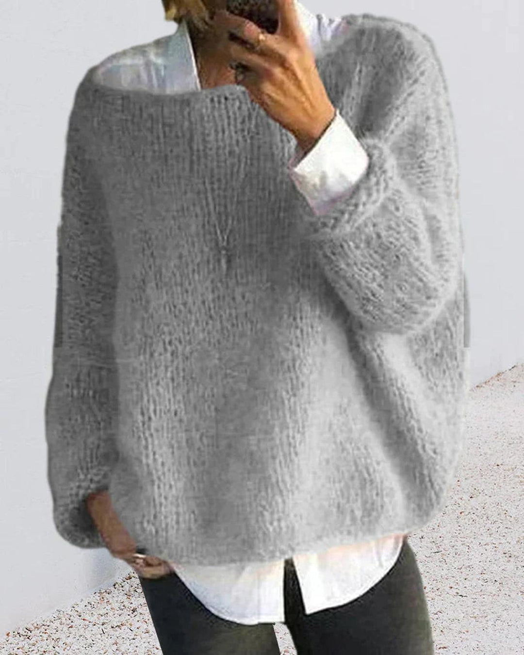 Women’s Cozy Long Sleeve Knit Sweater