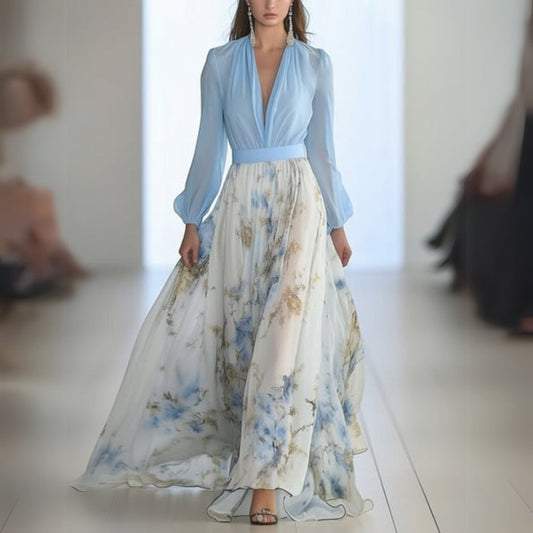 Women’s Floral V-Neck Maxi Dress