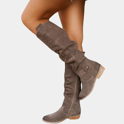 Botas altas de invierno con cremallera para mujer