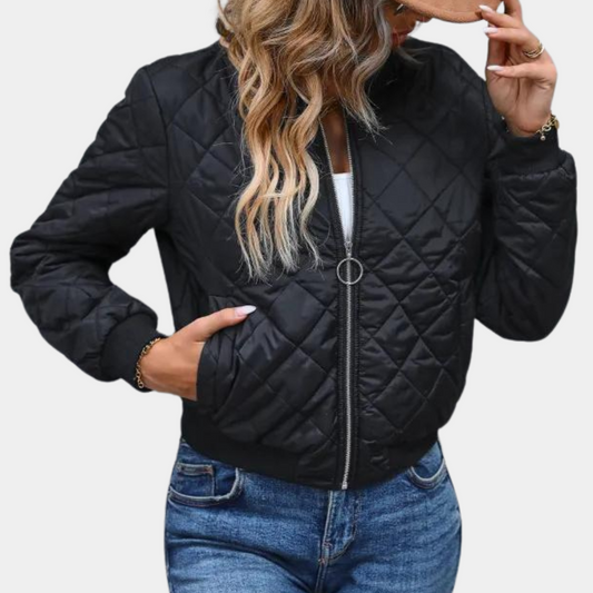 Women’s Quilted Zip-Up Bomber Jacket