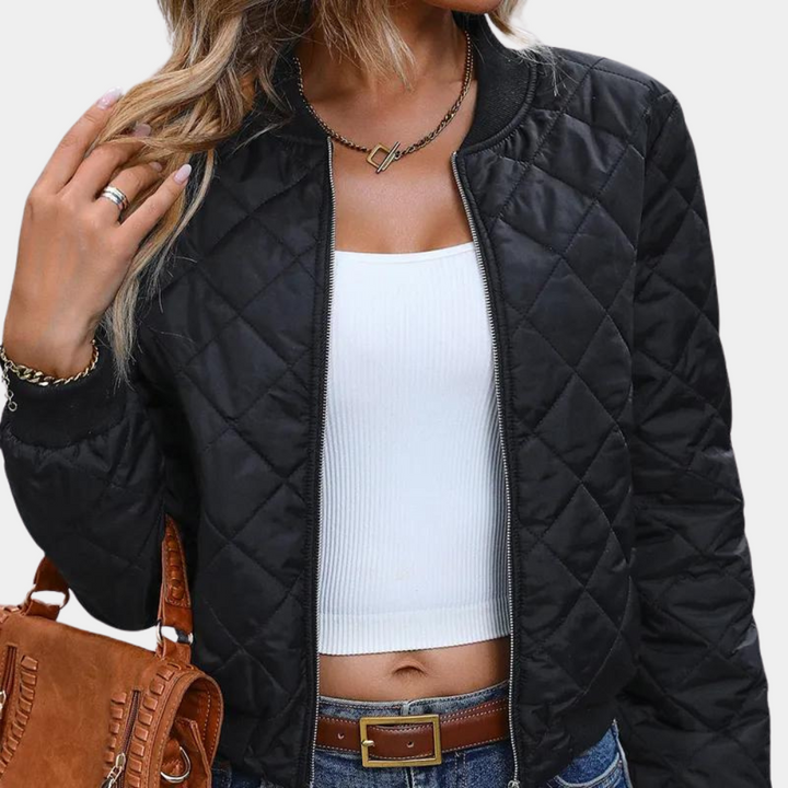 Women’s Quilted Zip-Up Bomber Jacket