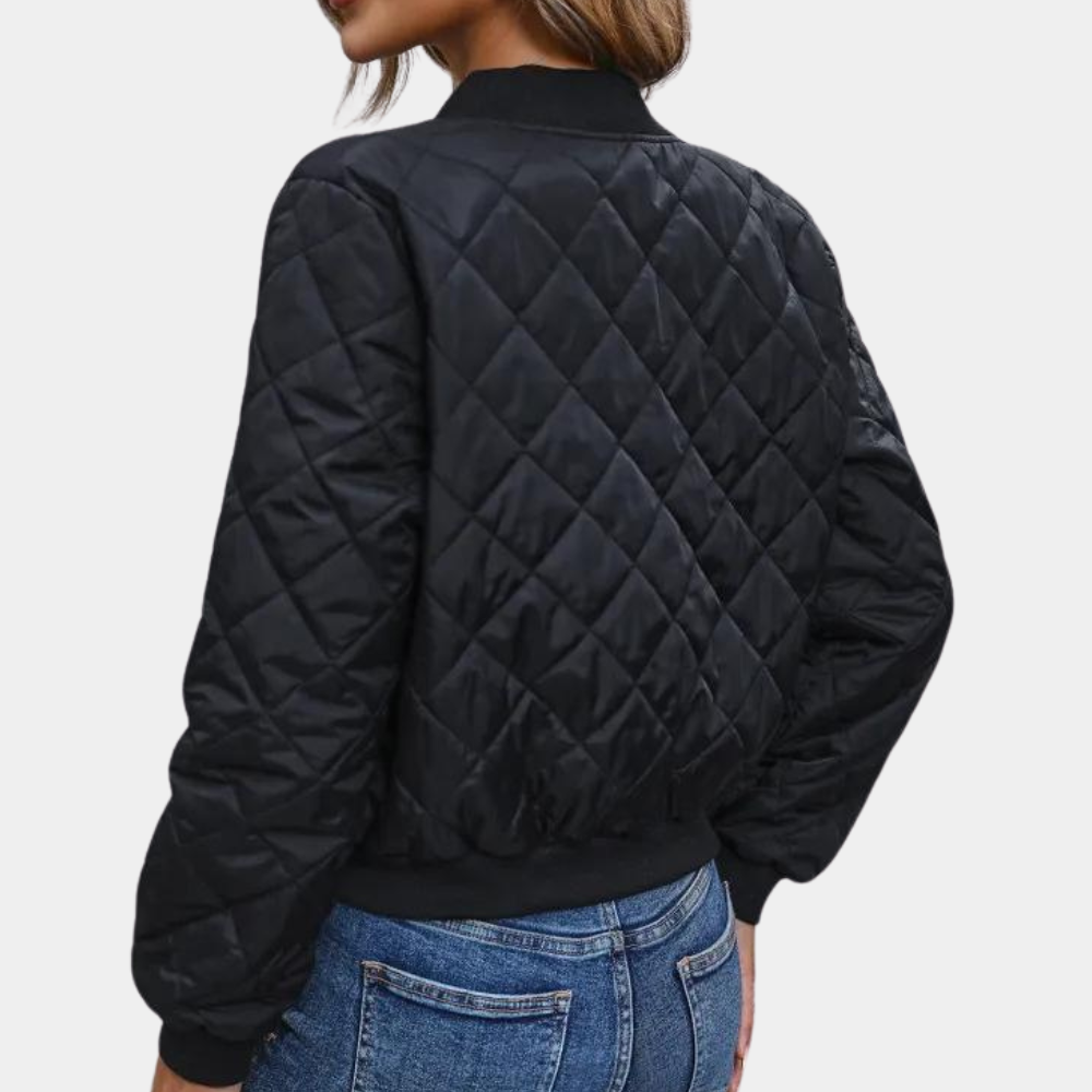 Women’s Quilted Zip-Up Bomber Jacket
