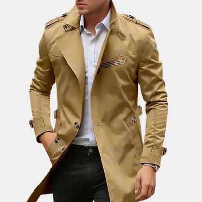 Slim Fit Double Breasted Trench Coat Men