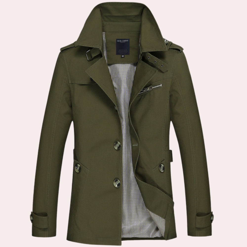 Slim Fit Double Breasted Trench Coat Men