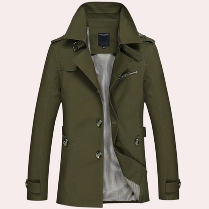 Slim Fit Double Breasted Trench Coat Men