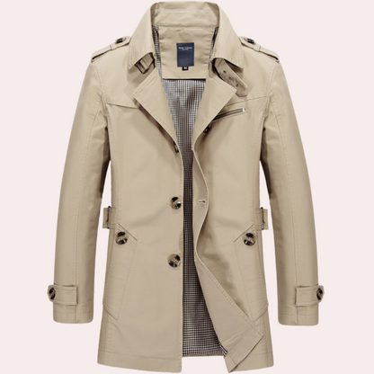 Slim Fit Double Breasted Trench Coat Men