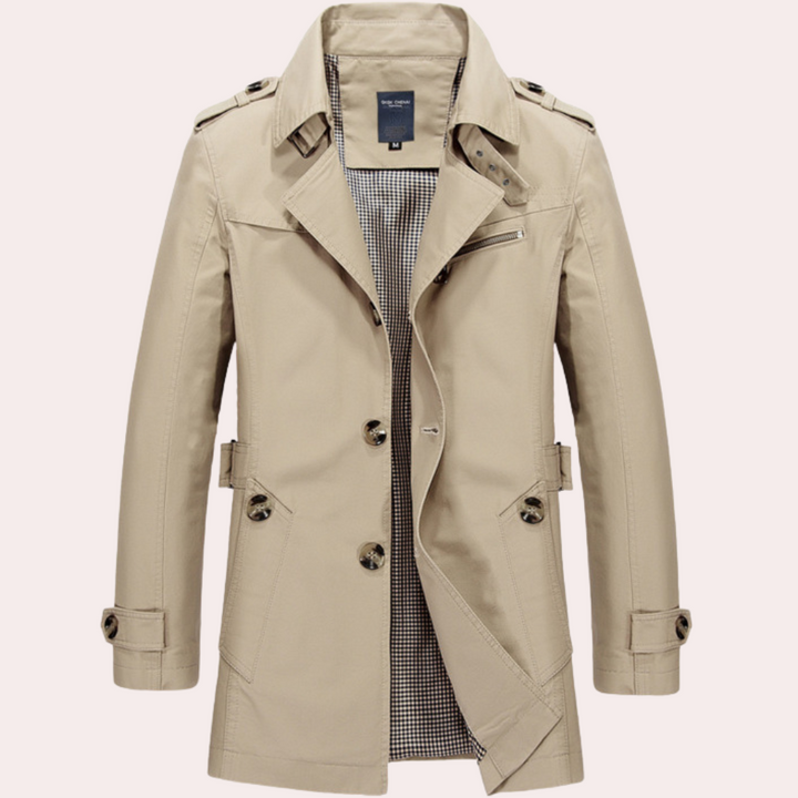Slim Fit Double Breasted Trench Coat Men