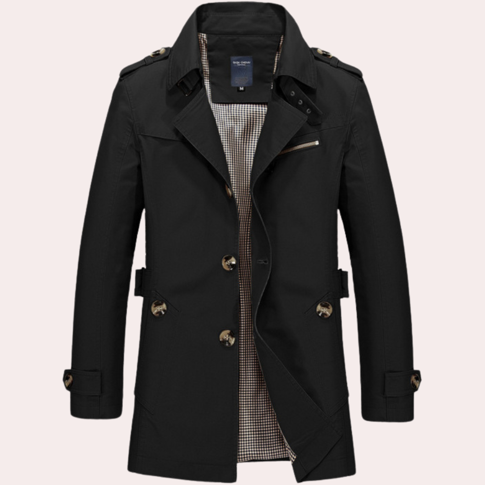Slim Fit Double Breasted Trench Coat Men