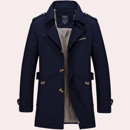 Slim Fit Double Breasted Trench Coat Men