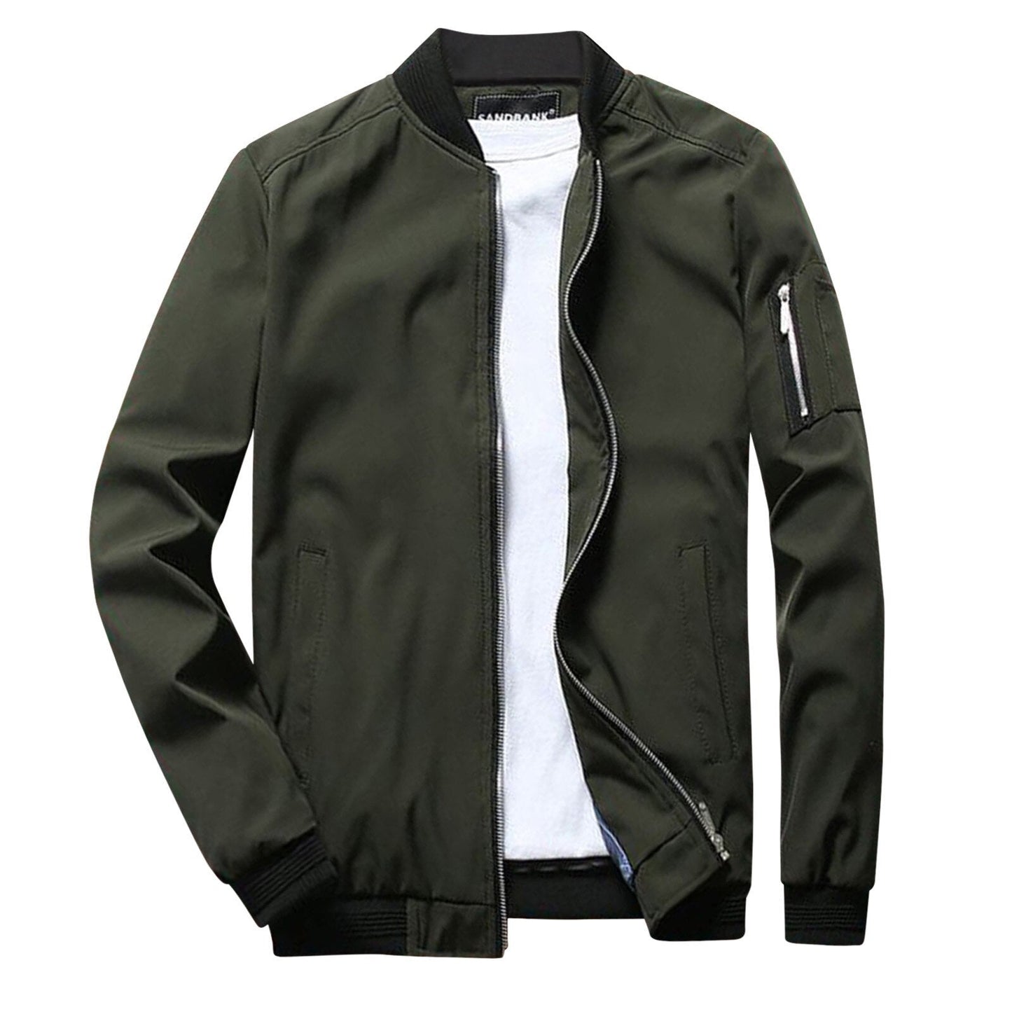 Chaqueta moderna para hombre con cremallera frontal