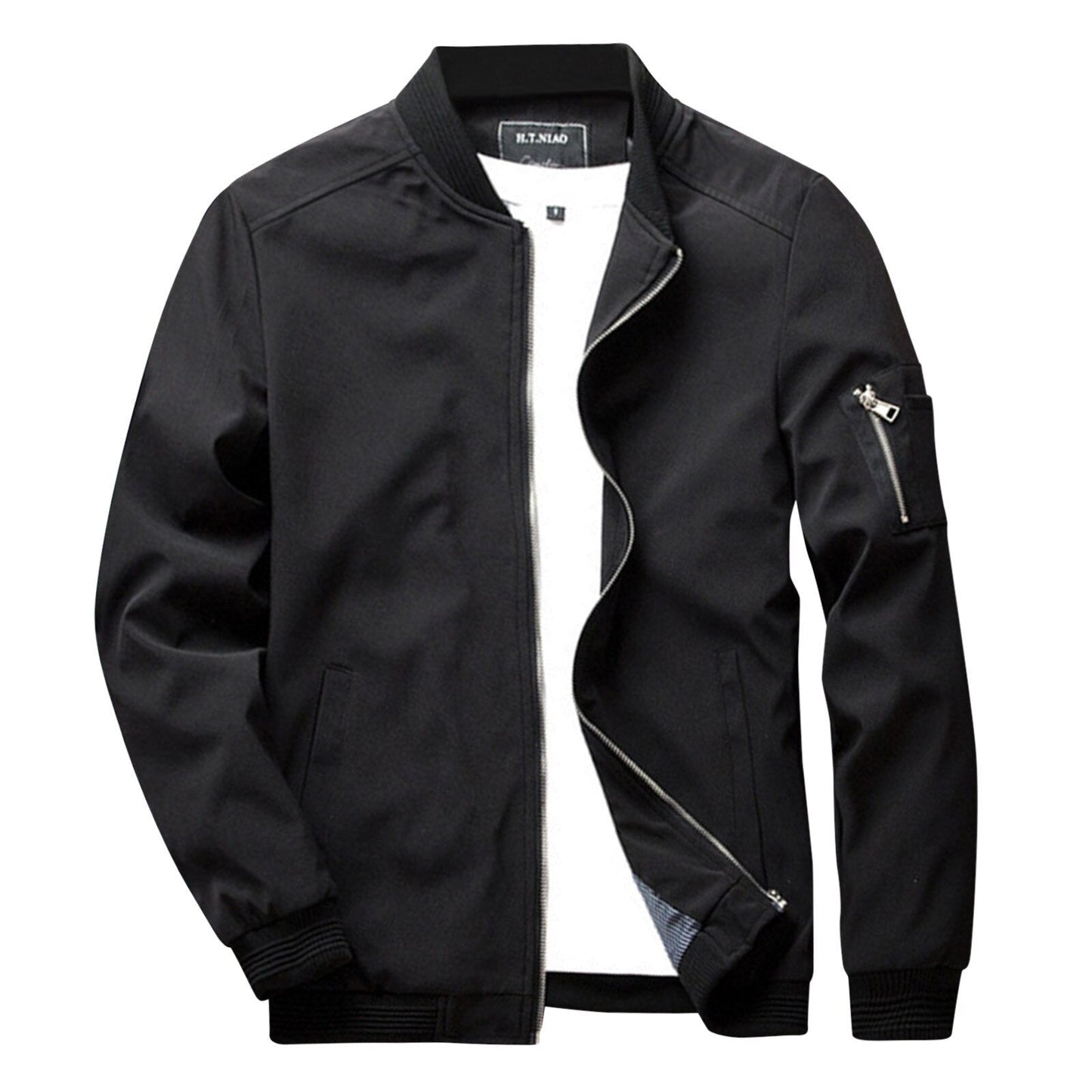 Chaqueta moderna para hombre con cremallera frontal