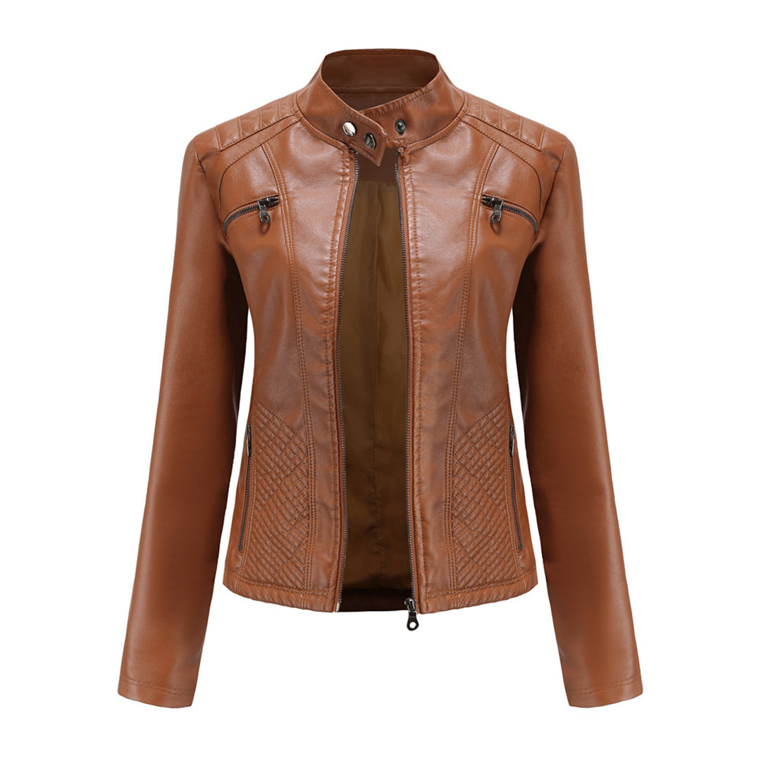 Women’s Classic Zip-up Biker Jacket