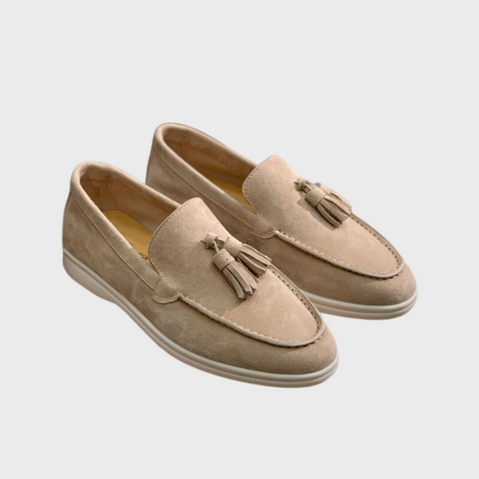 Mocasines clásicos de ante con borlas para hombre