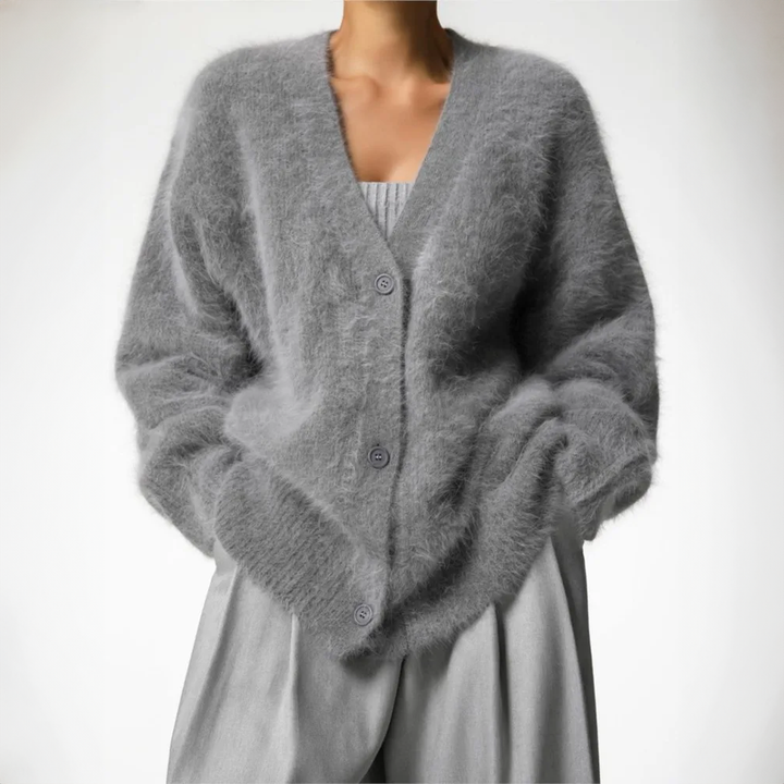 Women’s Relaxed Fit Fluffy Knit Cardigan