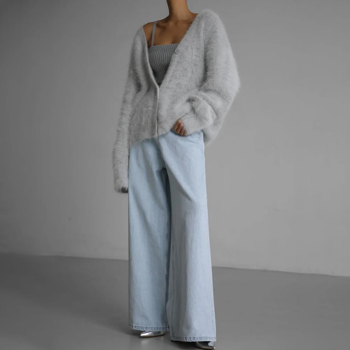 Women’s Relaxed Fit Fluffy Knit Cardigan