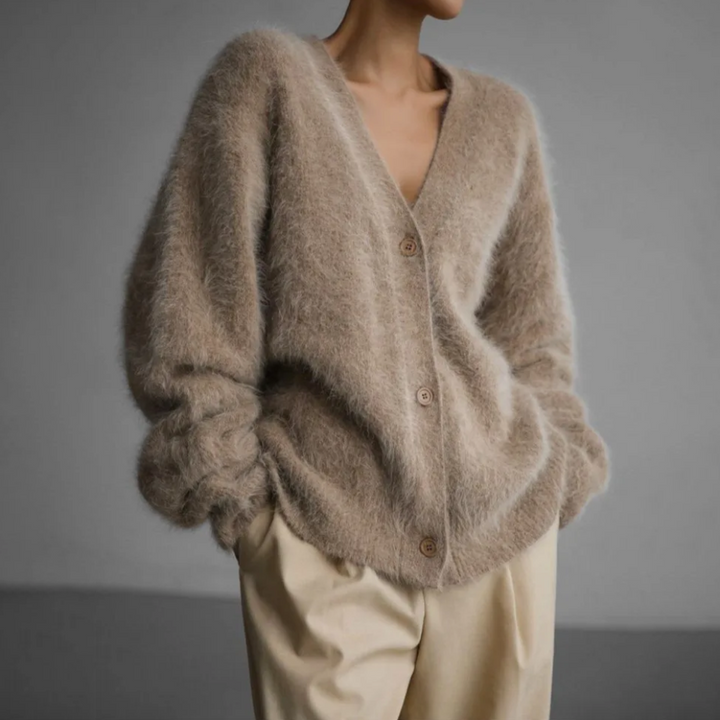 Women’s Relaxed Fit Fluffy Knit Cardigan