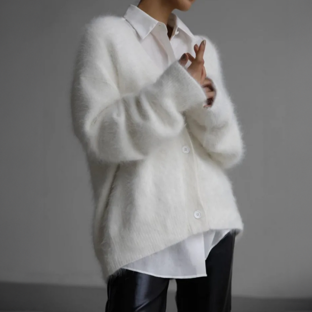 Women’s Relaxed Fit Fluffy Knit Cardigan