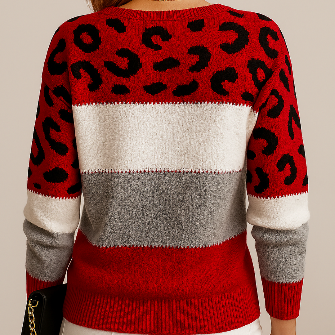 Suéter Holgado Estampado de Leopardo