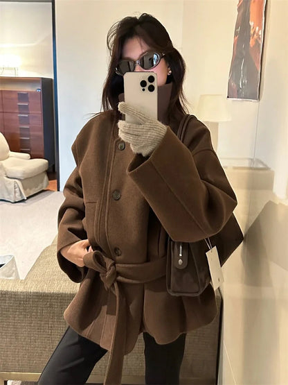 Women’s Winter Textured High Collar Coat