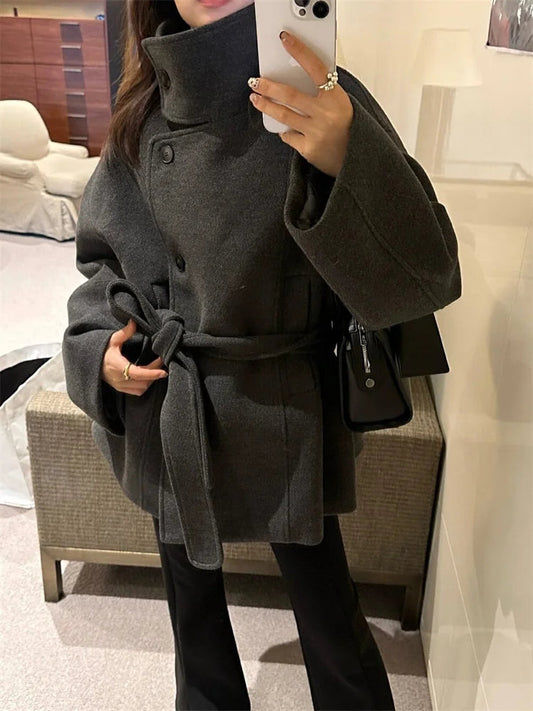 Women’s Winter Textured High Collar Coat