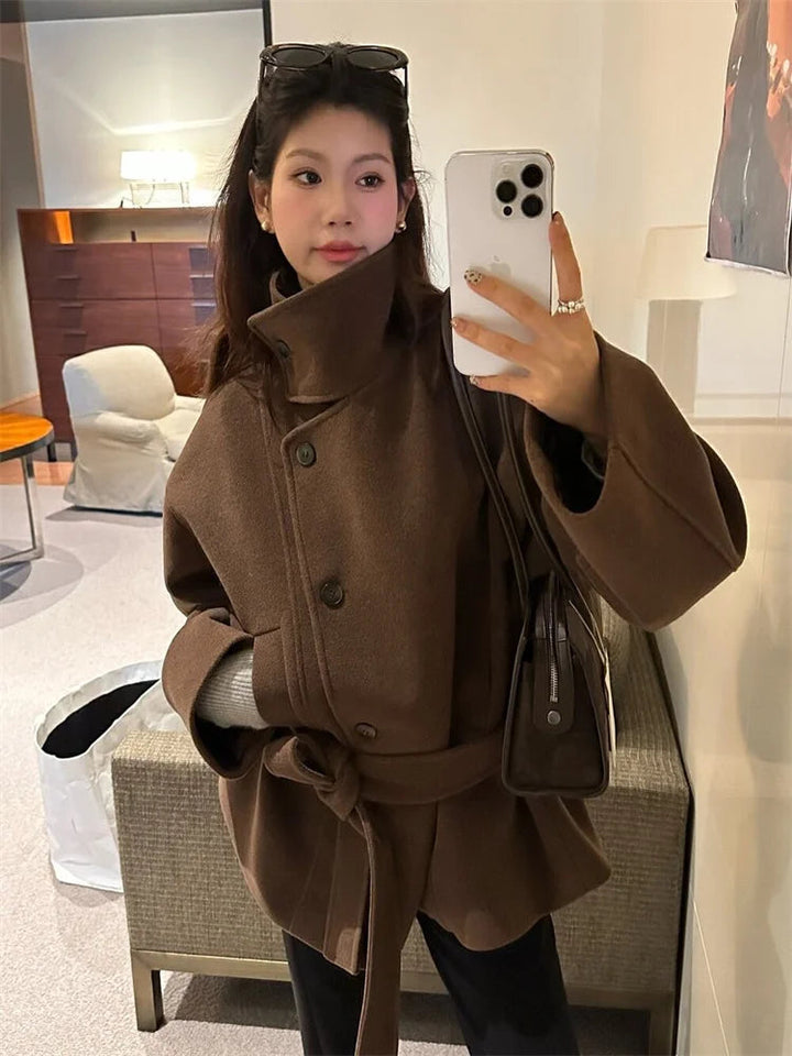 Women’s Winter Textured High Collar Coat