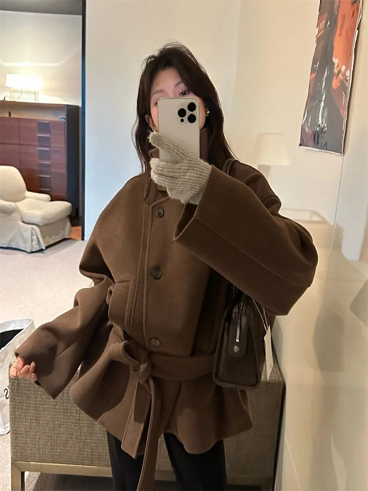 Women’s Winter Textured High Collar Coat