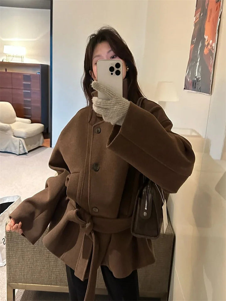 Women’s Winter Textured High Collar Coat