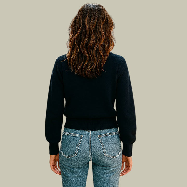 Women’s Cross Button V Neck Merino And Wool Sweaters