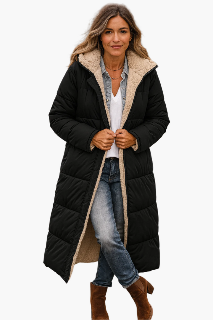 Women’s Long Hooded Quilted Winter Coat