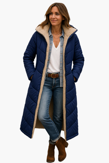 Women’s Long Hooded Quilted Winter Coat