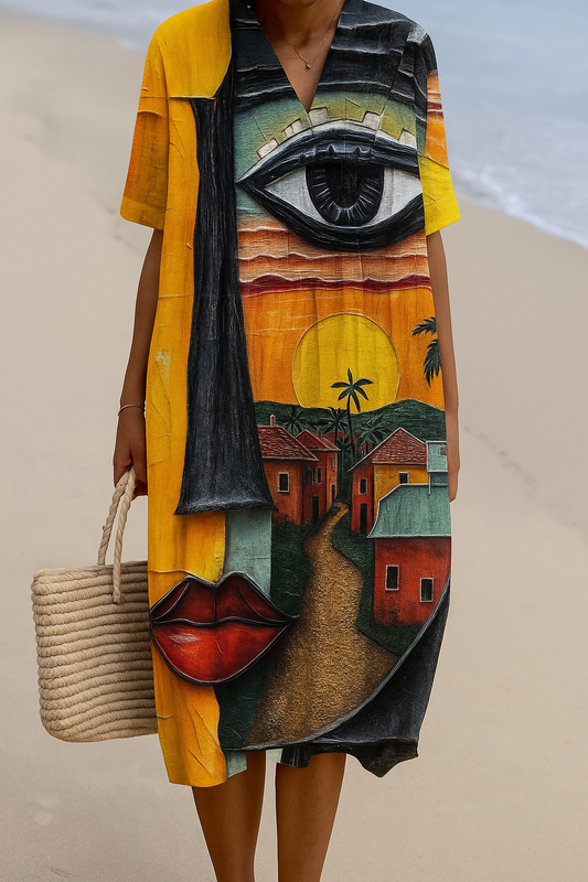 Cotton Dress Inspired by Artists
