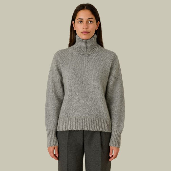 Women’s High Neck Relaxed Fit Merino And Wool Sweaters