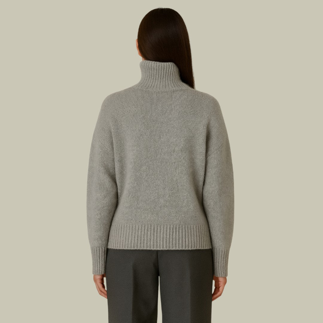 Women’s High Neck Relaxed Fit Merino And Wool Sweaters