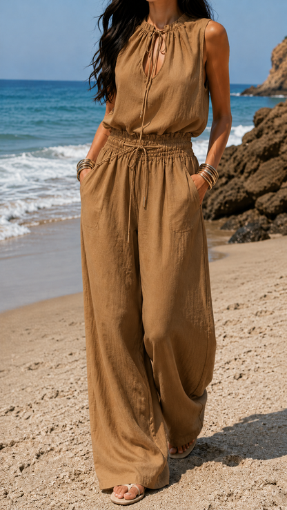 White Sand Boho Jumpsuit