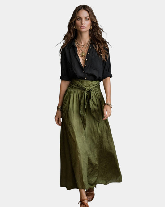 Dione | Midi Skirt + Free Black Shirt