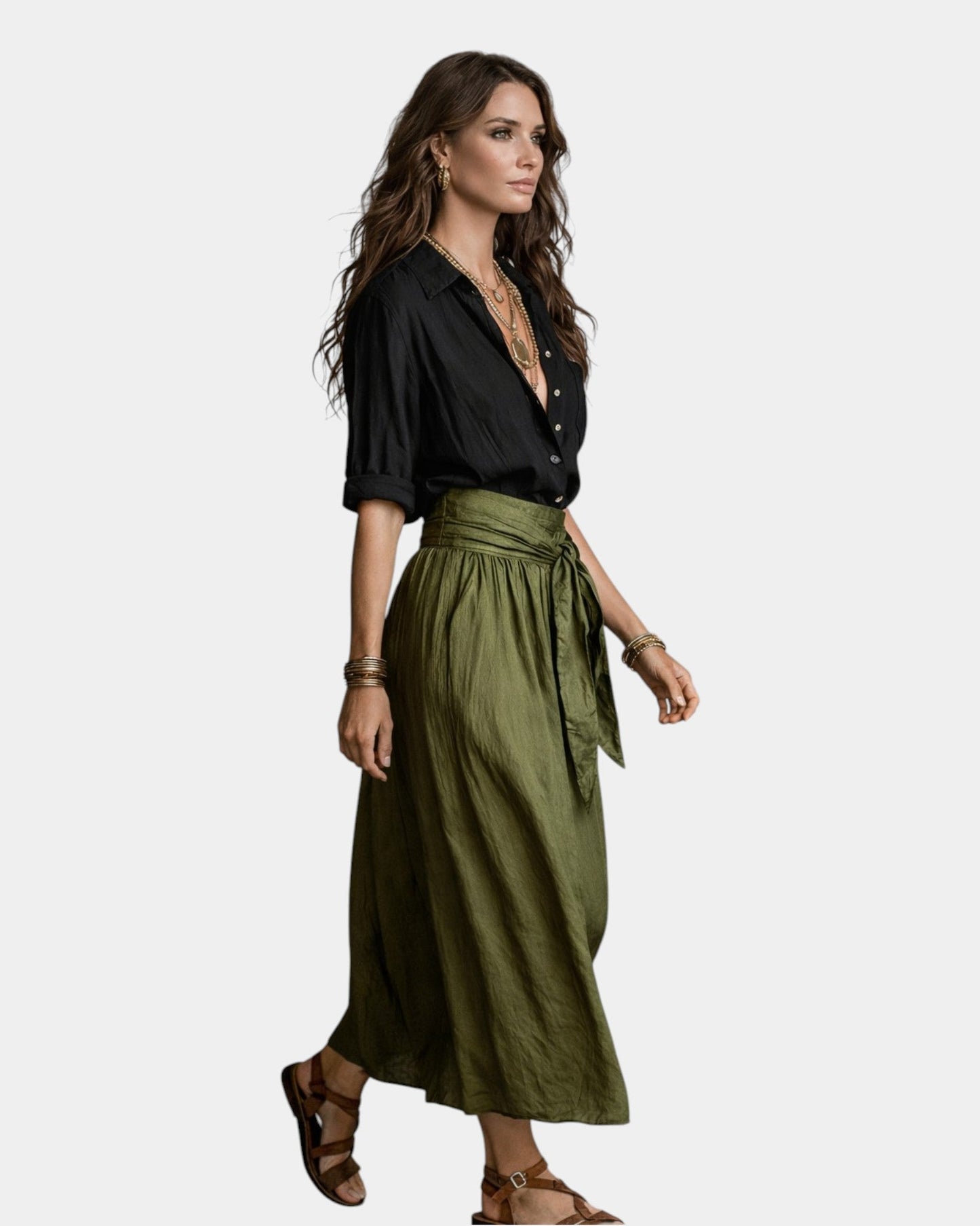Dione | Midi Skirt + Free Black Shirt