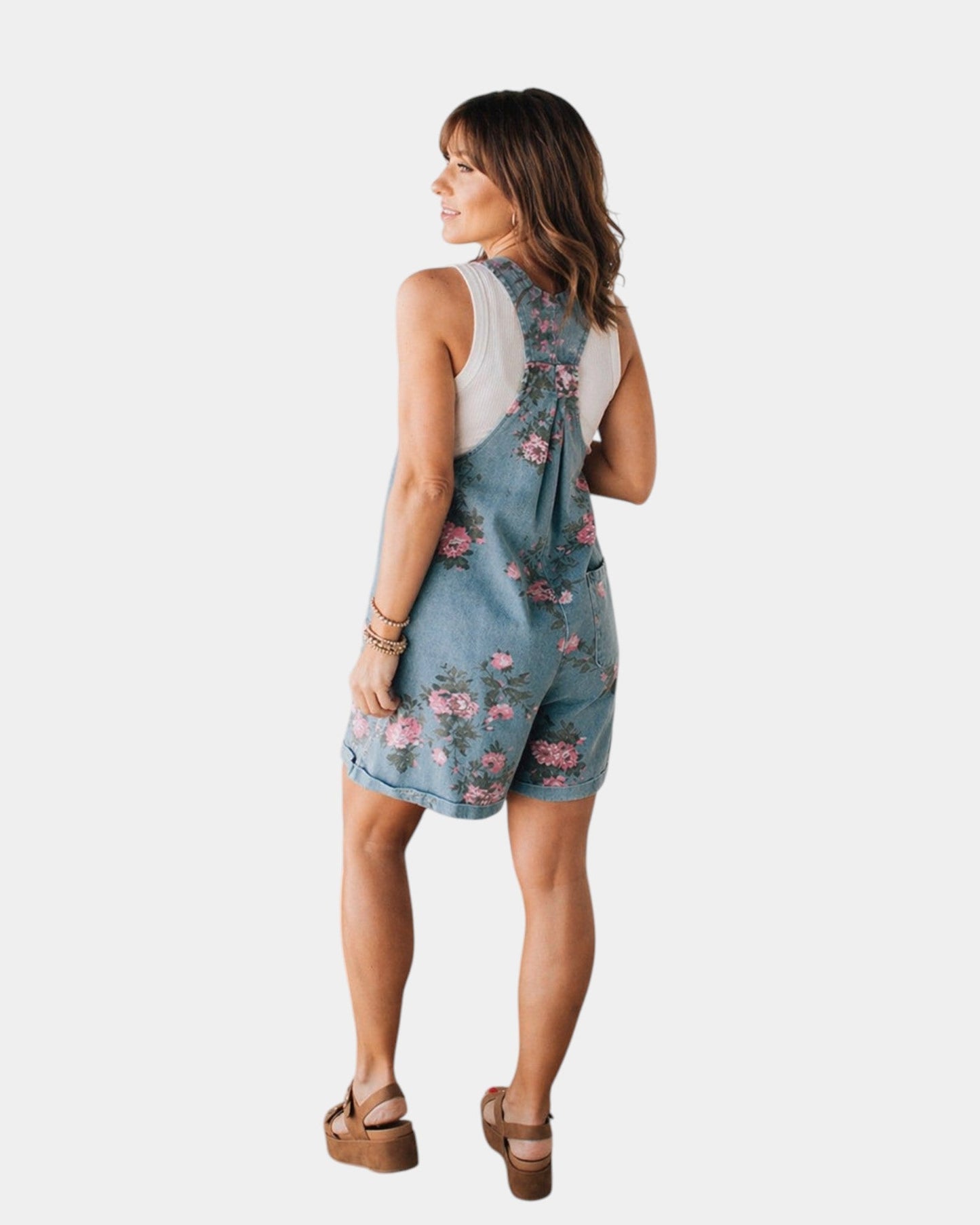 Taniah | Floral Denim Overalls