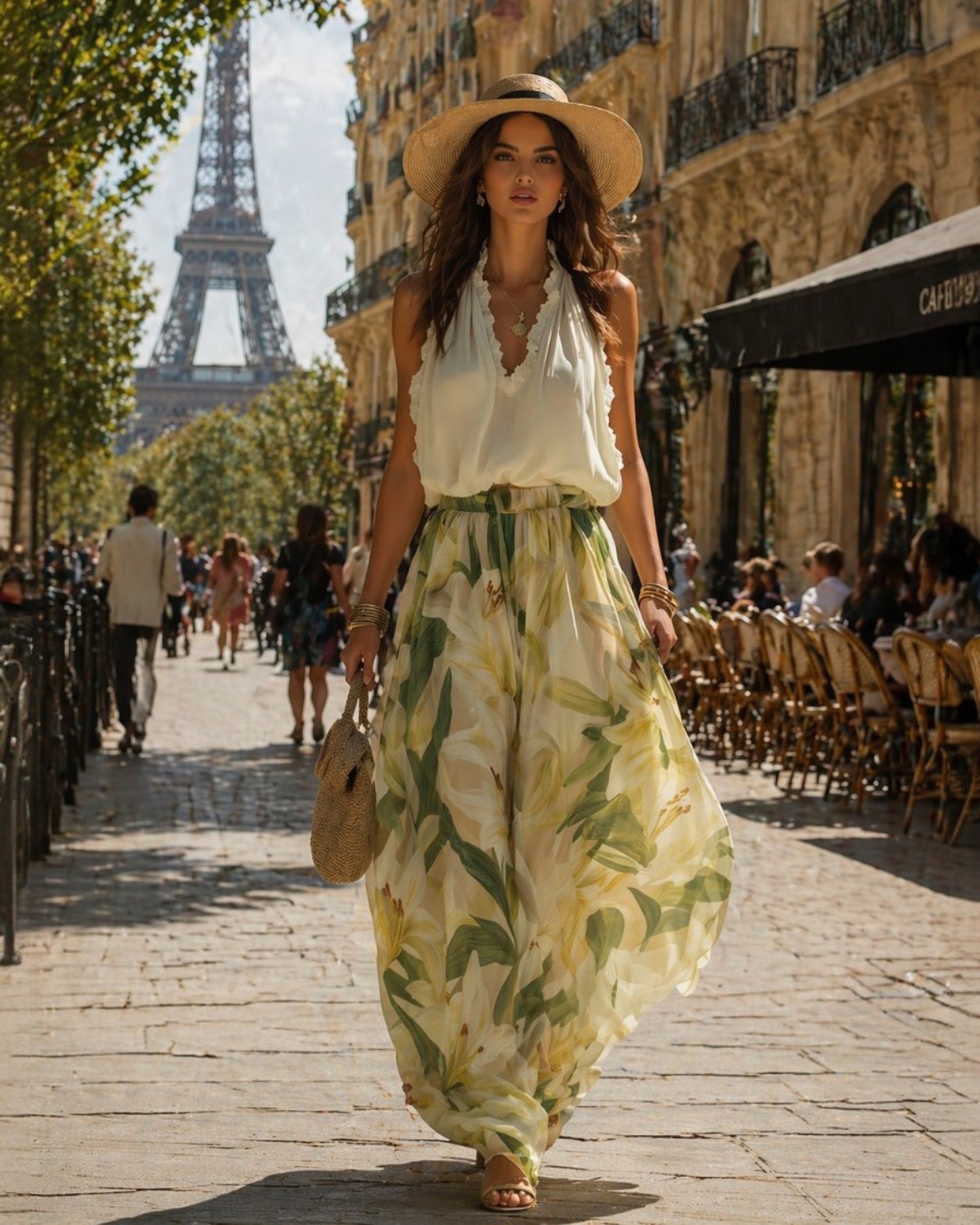 Annette | Elegant Flowing Set with Floral Print