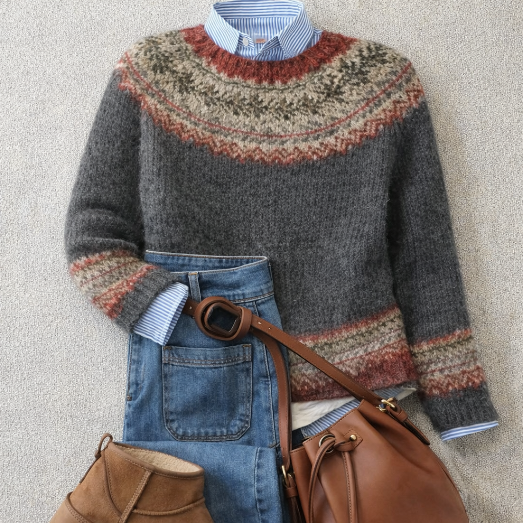 Nordic Snowflake Knit Sweater