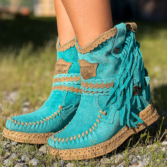 Women’s Boho Western Fringe Ankle Boots