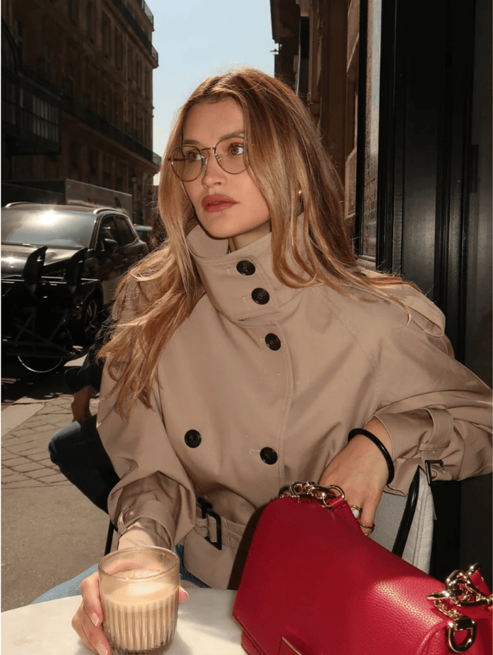 Women’s Winter Belted Cropped Trench Coat
