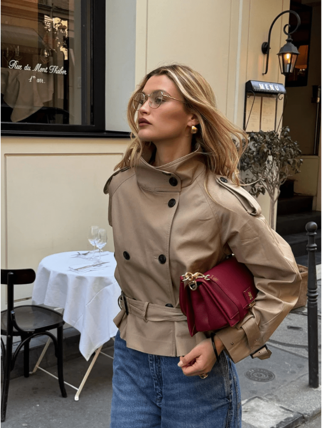 Women’s Winter Belted Cropped Trench Coat