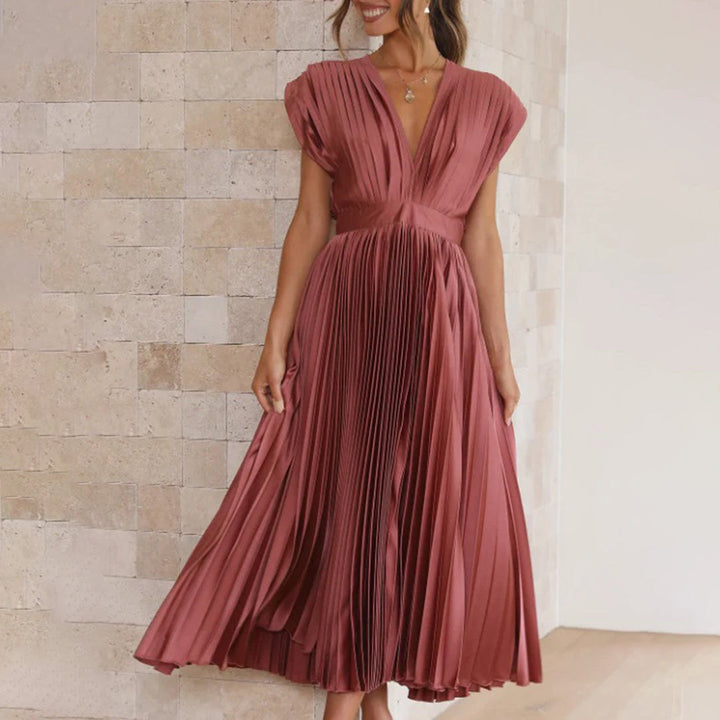 Vestido midi plisado atemporal