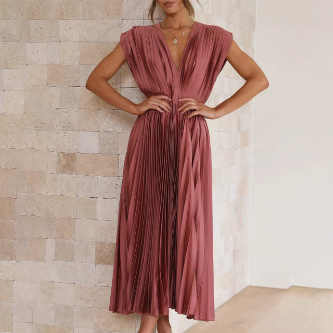 Vestido midi plisado atemporal