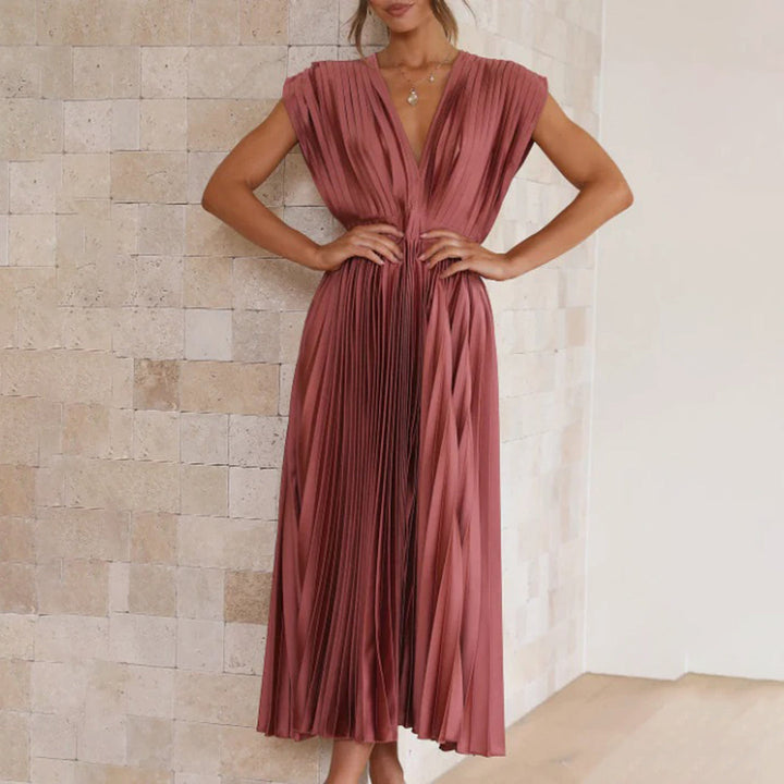 Vestido midi plisado atemporal