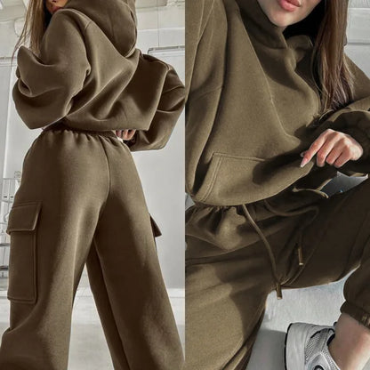 Women’s Cargo Pocket Hoodie And Joggers Set